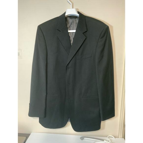 J.Ferrar Black Men's Pure Wool 3 Button Blazer Suit Size L - USED - Picture 1 of 6